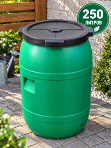 Bidon din plastic cu capac, 250 L