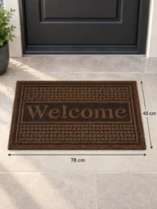 Covoraș de intrare „Welcome”, maro, 48 × 78 cm