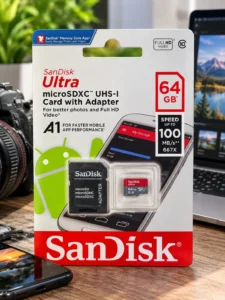 Карта памяти SanDisk Ultra microSDXC 64GB с адаптером