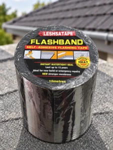 Bandă hidroizolantă LESHSATAPE FLASHBAND neagră 10 cm × 10 m