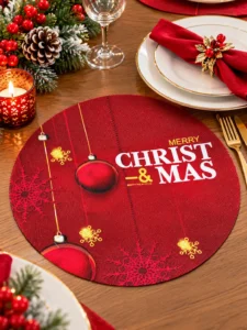 Suport decorativ de masă pentru Crăciun, rotund, 38 cm