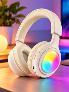 Беспроводные Bluetooth-наушники Hoco W48 RGB Light, белые
