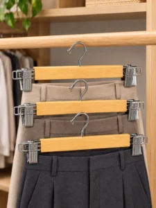 Set umerașe pentru pantaloni din lemn, 3 bucăți